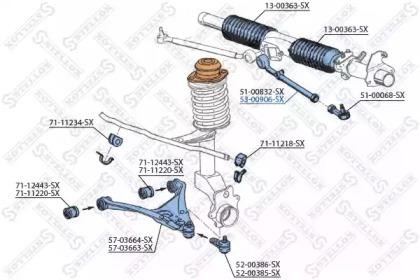 тяга рулевая с наконечником левая!\ VW Passat all <88 53-00906-SX STELLOX