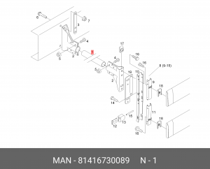 81.41673-0089 Держатель 45X3X690 81416730089 MAN