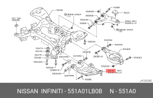 рычаг задний!\ Nissan 551A0-1LB0B NISSAN