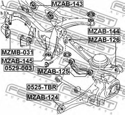 Рычаг задн подвески поперечн MAZDA CX-9 TB 2007-2013 0525-TBR 0525-TBR FEBEST