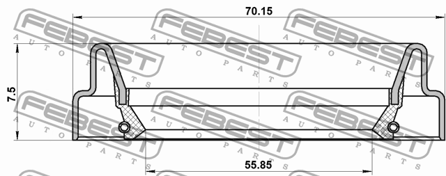 Сальник привода 55.85X70.15X7.5X7.5 95FDY-57700808C FEBEST