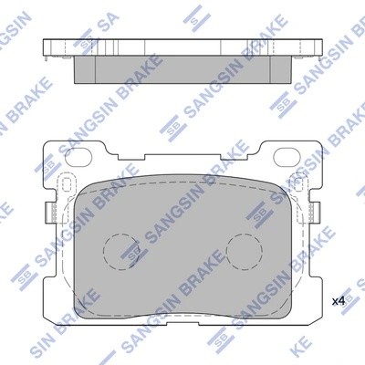 Колодки тормозные HYUNDAI Genesis G90 (16-) задние (4шт.) SANGSIN SP1978 SANGSIN