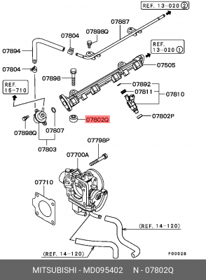 ИЗОЛЯТОР ТОПЛИВНОЙ ФОРСУНКИ MD095402 MD095402 MITSUBISHI