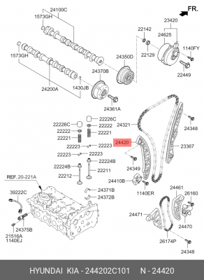 натяжитель цепи 24420-2C101 244202C101 HYUNDAI KIA