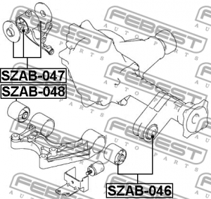 Сайлентблок SUZUKI Grand Vitara (05-) подушки дифференциала FEBEST SZAB-047 FEBEST