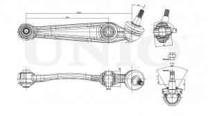 Рычаг подвески поперечный передний нижний правый SSP-40177 UNIO