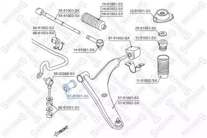 сайлентблок рычага пер.!\ Suzuki Swift SF310/SF413/SF416 89-01 87-61001-SX STELLOX
