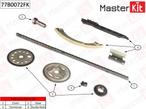 Комплект цепи ГРМ OPEL Vectra 2.2i 16V Z22YH 03-  77B0072FK 77B0072FK MASTER KIT