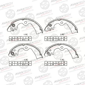 Колодки тормозные барабанные AVANTECH AVS0207 AVANTECH