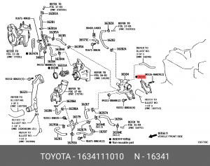 ПРОКЛАДКА  16341-11010 16341-11010 TOYOTA