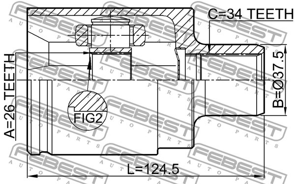 ШРУС внутренний правый OPEL ASTRA J 2010-2015 1811-A17DRH 1811-A17DRH FEBEST