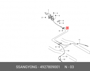 Трос стояночного тормоза SSANGYONG Kyron (05-) OE 4927809001 SSANG YONG