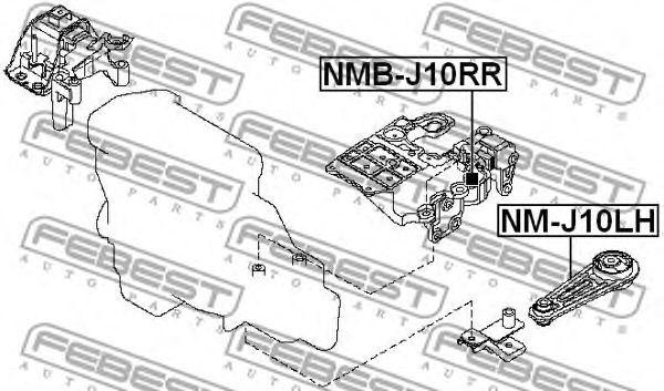 Опора двигателя NM-J10LH NM-J10LH FEBEST