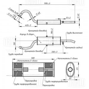 Глушитель ВАЗ-2102,2104 алюминизированный TRIALLI EMM 0103 TRIALLI