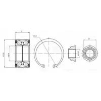 Подшипник ступицы Ford Ecosport (13-) перед. (кмпл:подш./гайка/стоп.кол.) (CS 10 CS1077 TRIALLI