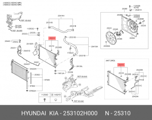 Радиатор HYUNDAI Elantra (06-),i30 МКПП OE 253102H000 HYUNDAI KIA