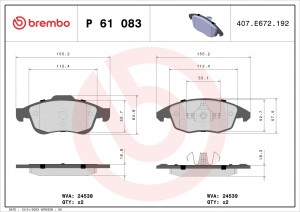 Колодки тормозные P61083 P61083 BREMBO