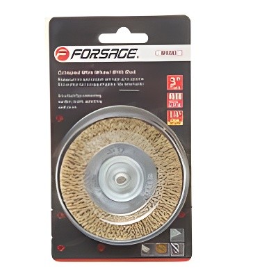 Кордщетка для дрели дисковая 75мм витая латунь в блистере ROCKFORCE RFBFR003 ROCK FORCE