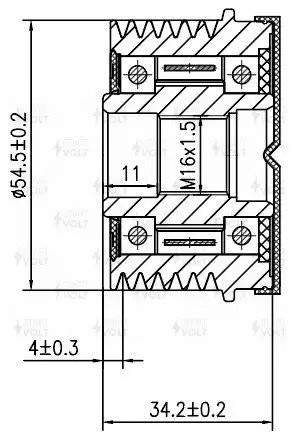 Шкив с обгонной муфтой генер. для а/м Land Rover Range Rover Evoque (11-) 2.2TDC SGP 1008 START VOLT