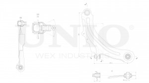 Рычаг подвески поперечный передний нижний левый SSP-40004 UNIO