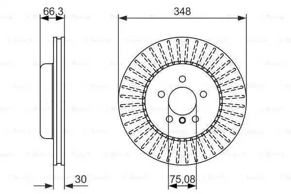 Диск тормозной BMW 5 (F10,F18) передний (облегченная конструкция) (1шт.) BOSCH 0 986 479 772 BOSCH