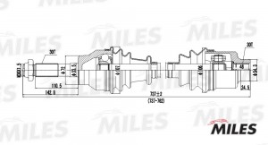Привод в сборе левый/правый MERCEDES BENZ W631 2.4D 88-96 (GKN 302865) GC00075 GC00075 MILES