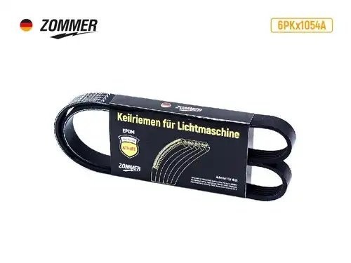 Ремень 1054 (6PK) генератора дв. 409 УАЗ Хантер, 3741 EPDM 6PK1054A ZOMMER