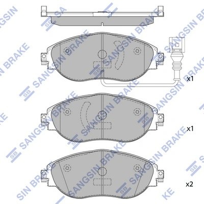 Колодки тормозные SKODA OCTAVIA 12-/VW GOLF 12-/PASSAT 08- передние SP1698 SP1698 SANGSIN