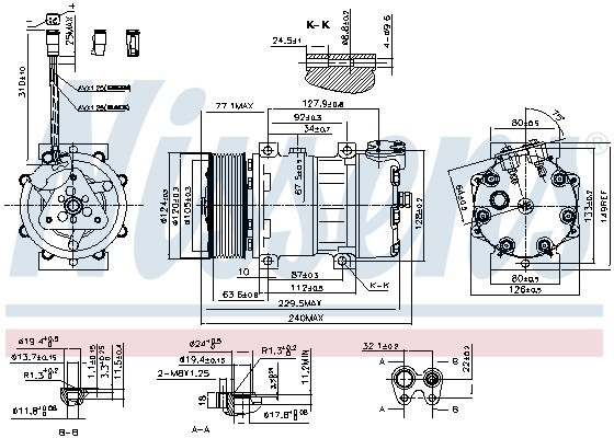 компрессор кондиционера! \SCANIA G-SERIES (07>) 8/04> 890022 NISSENS