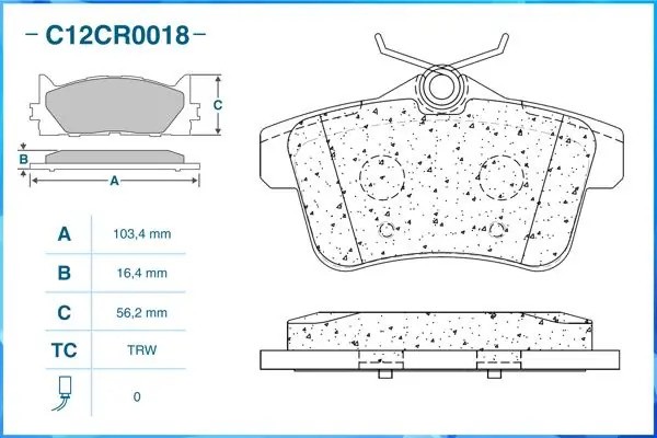 Тормозные колодки задние Low Metallic C12CR0018 C12CR0018 CWORKS