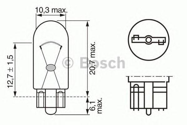 Лампа 24V W5W T10W W2.1x9.5d Trucklight BOSCH 1 987 302 518 BOSCH