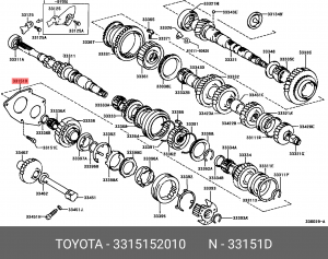 Фланец заднего подшипника КПП 33151-52010 33151-52010 TOYOTA