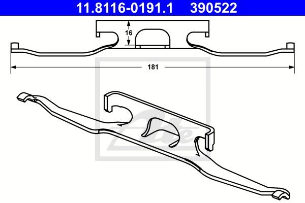 ремонтный к-т торм. колодок передний+задний !\ MB Vito BM638 2.2/2.3 96-03, VW 11.8116-0191.1 ATE