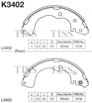 Колодки тормозные барабанные K3402 K3402 MK KASHIYAMA