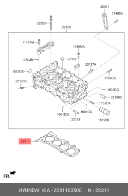 Прокладка головки блока KIA Rio (17-) OE 2231103500 HYUNDAI KIA
