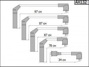 Провод высоковольтный MITSUBISHI Lancer (03-) (1.6),Pajero (97-09) комплект CARG AX132 CARGEN