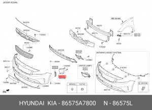 Воздуховод KIA Cerato (16-) бампера левый OE 86575A7800 HYUNDAI KIA