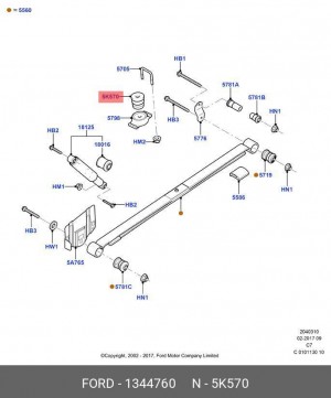 Отбойник FORD Tourneo (02-13) рессоры задней OE 1 344 760 FORD