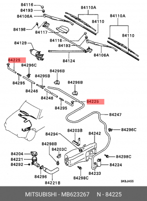 ФОРСУНКА ОМЫВАТЕЛЯ MB623267 MB623267 MITSUBISHI