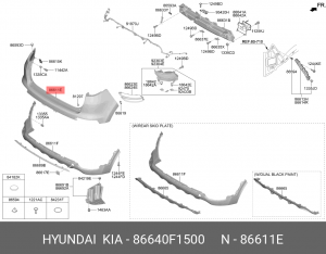 Бампер KIA Sportage (18-) задний OE 86640F1500 HYUNDAI KIA