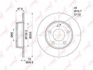 AUDI A6 97>/ALLROAD QUATTRO (2000>) 255x10x5 BN-1197 LYNXAUTO