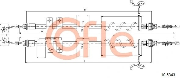 Трос стояночного тормоза задн FORD TRANSIT CONNECT 200220 DS1,8TDdi-1 92105343 92105343 COFLE