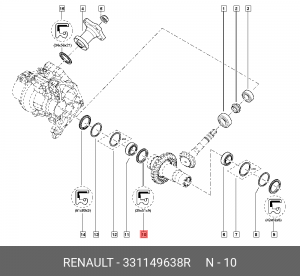Прокладка раздаточной коробки 331149638R 331149638R RENAULT