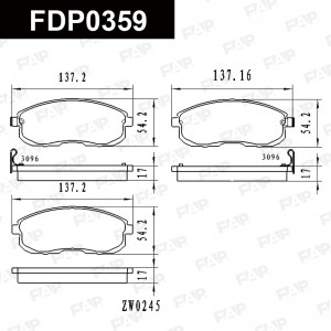 Тормозные колодки дисковые смесь CERAMIC FDP0359 FDP0359 FAP