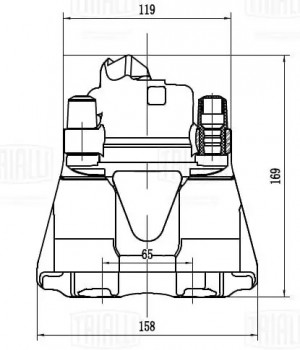 Суппорт торм. Skoda Octavia (96-)/VW Golf IV (97-) перед. лев. d=54мм (CF 052209 CF052209 TRIALLI