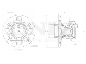 Ступица задняя (с ABS) HUB-20204 UNIO