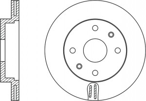 Диск тормозной TOYOTA Yaris (01-05) передний вентилируемый (1шт.) NIBK RN1127 NIBK