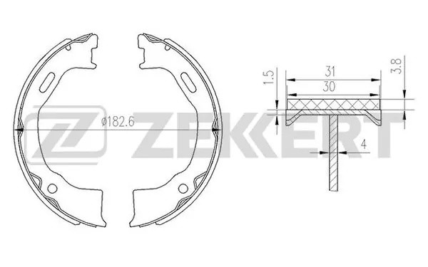 Колодки торм. бараб. зад Jeep Cherokee III 01- Wrangler (TJ) 96- BK-4149 BK-4149 ZEKKERT
