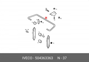 стабилизатор задний!\ Iveco Daily 504363363 IVECO
