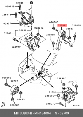 ОПОРА ДВИГАТЕЛЯ ЗАДНЯЯ MN184094 MN184094 MITSUBISHI